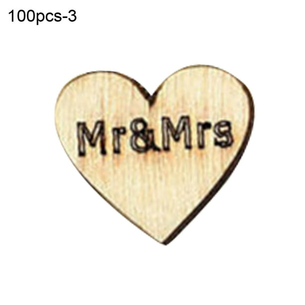 100x Rustic Wooden Wood Love Heart Star Wedding Table Scatter Decoration Crafts